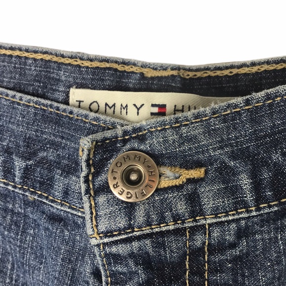 Tommy Hilfiger Vintage Boyfriend Denim Shorts Size 10 | Y2K High-Rise - Picture 6 of 9